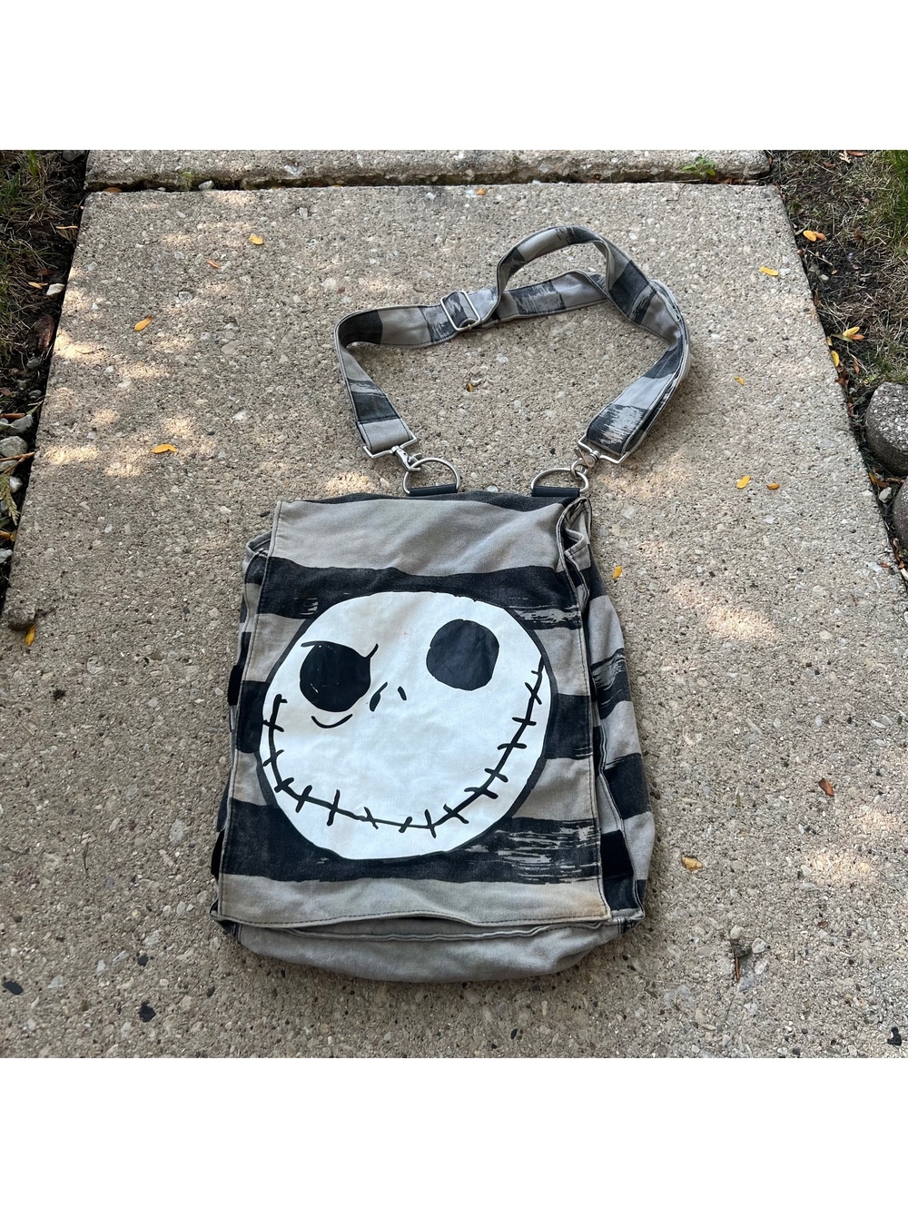 Y2K scene jack skelington tote bag